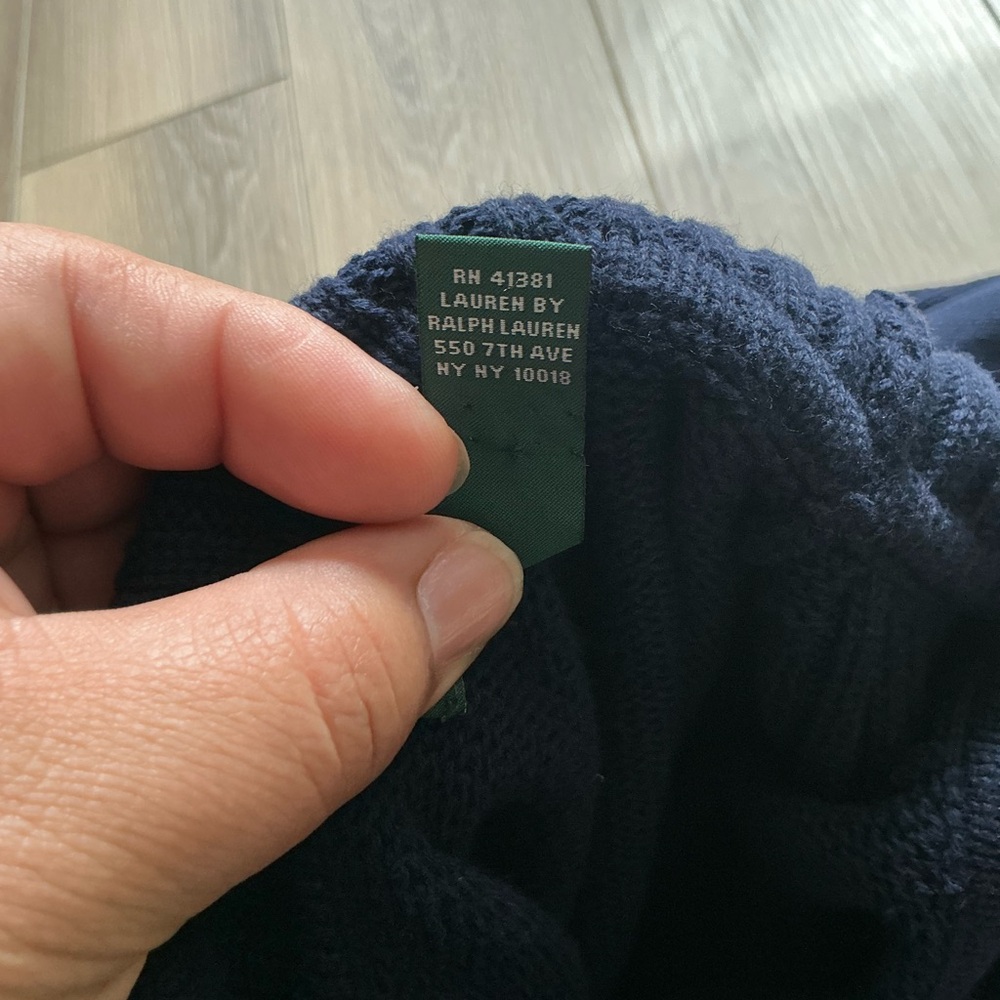 LRL Ralph Lauren Navy Turtleneck Sweater /Y2K cotton Knit - Picture 11 of 13